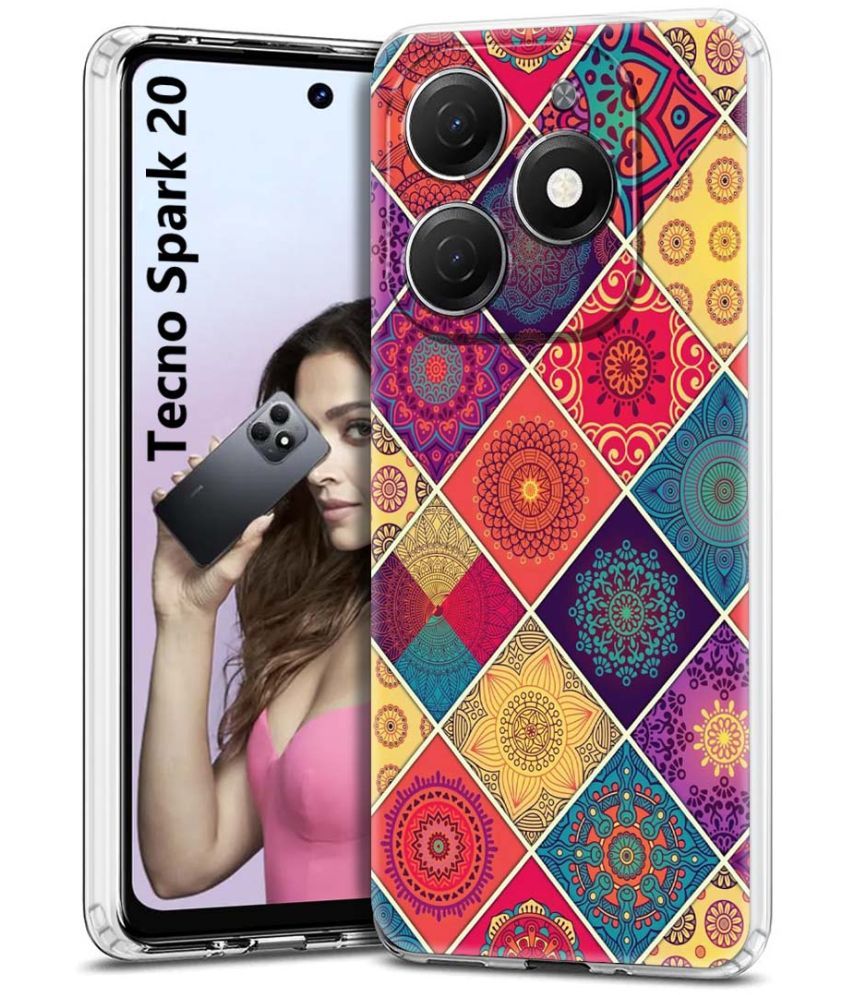     			NBOX Multicolor Printed Back Cover Silicon Compatible For Tecno Spark 20 ( Pack of 1 )