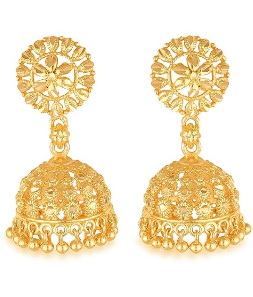     			VIVASTRI Golden Jhumki Earrings ( Pack of 1 )