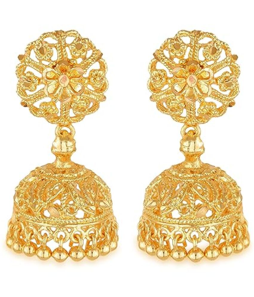     			VIVASTRI Golden Jhumki Earrings ( Pack of 1 )