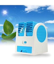 HINGOL Mini cooler Mini AC USB Battery Operated Air Conditioner Mini Water Air Cooler Cooling Fan Blade Less Duel Blower with Ice Chamber Perfect for Desk,Office,Study,Library,Room,Home,car,Outdoor