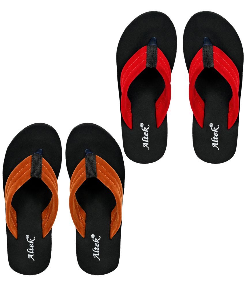     			Altek Red Women's Flip Flop