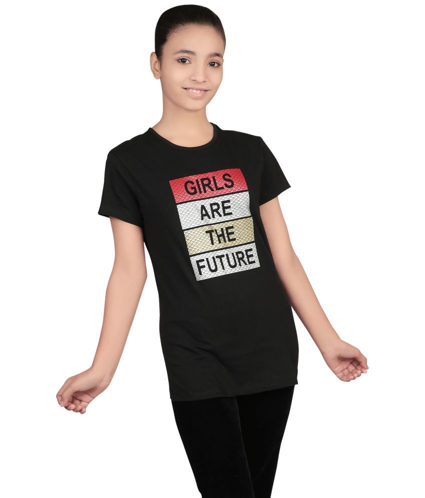     			Bodycare Black Cotton Girls T-Shirt ( Pack of 1 )