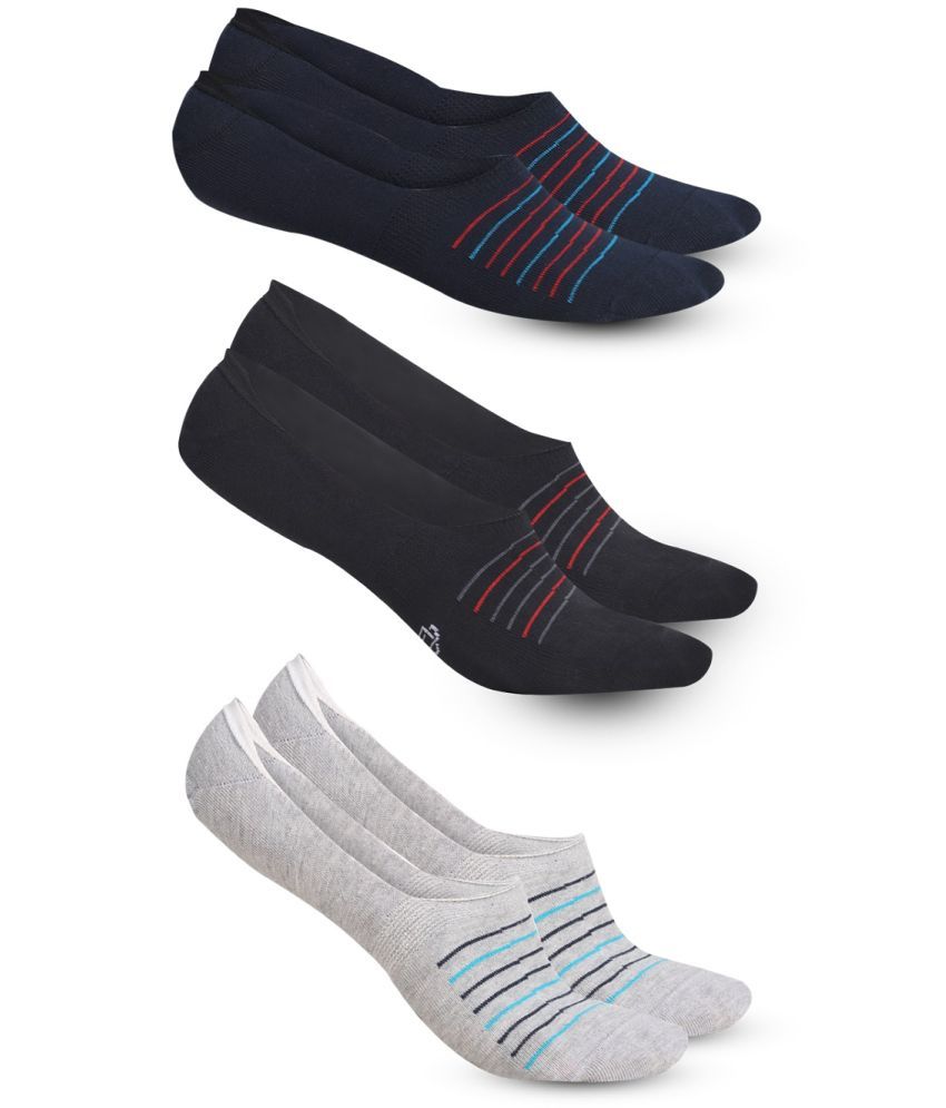     			Dollar Cotton Blend Men's Self Design Multicolor No Show Socks ( Pack of 3 )