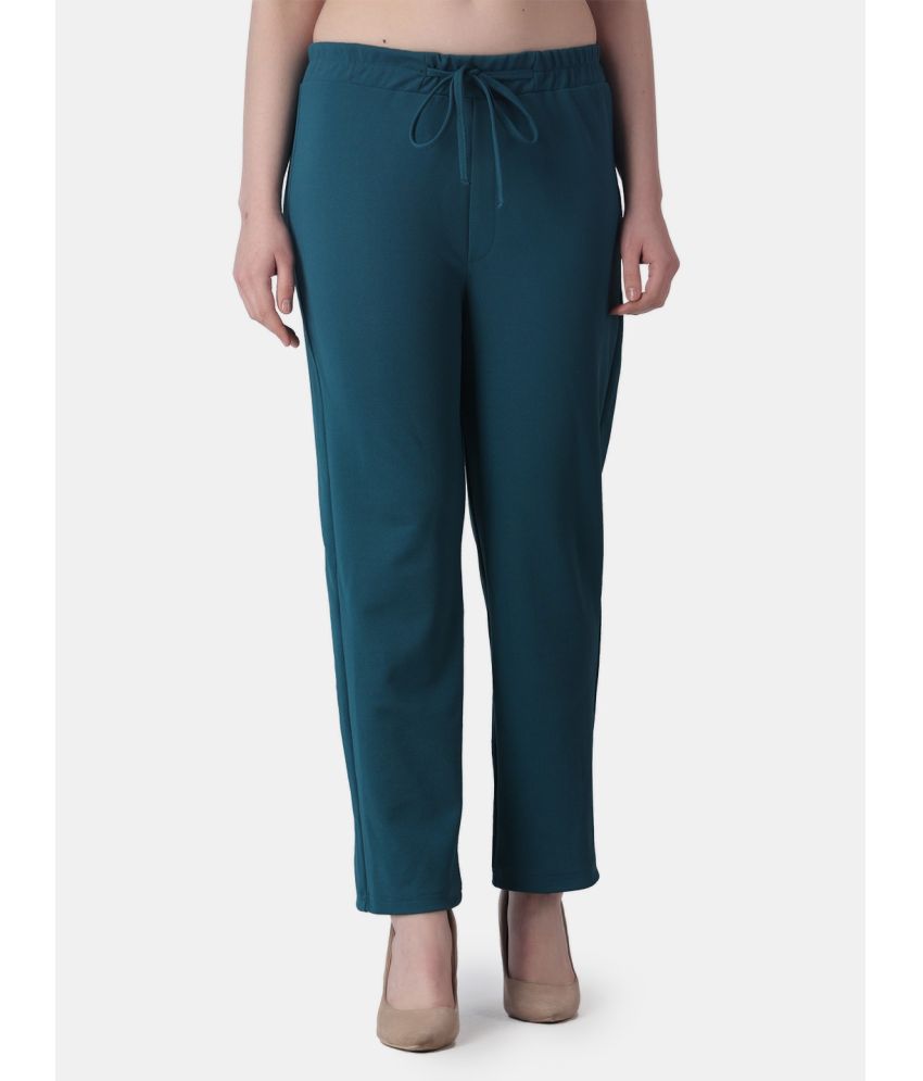     			POPWINGS Teal Polyester Regular Women's Casual Pants ( Pack of 1 )