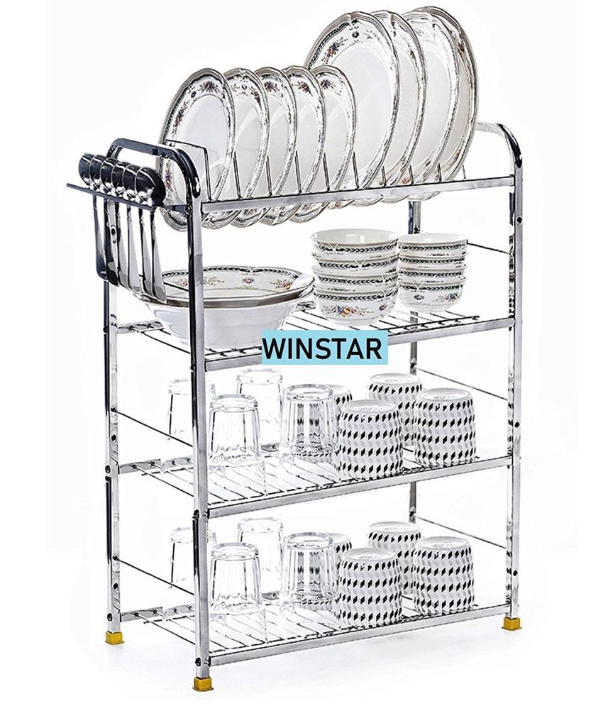     			Winstar Silver Stainless Steel Dish Racks ( Pack of 1 )
