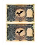 Set of 2 British East India Company 100 Rupees CD Deshmukh Artificial Fancy Paper note only for collection