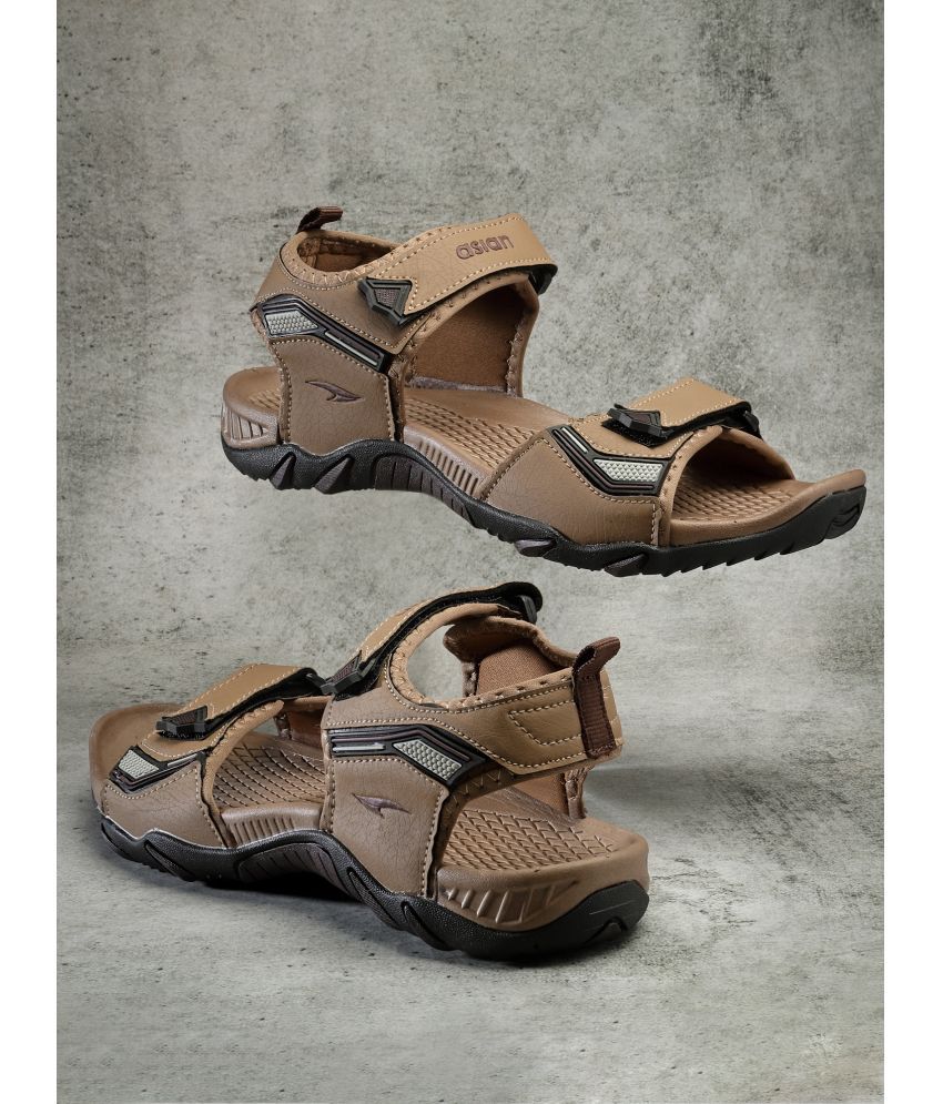     			ASIAN - Brown Men's Floater Sandals
