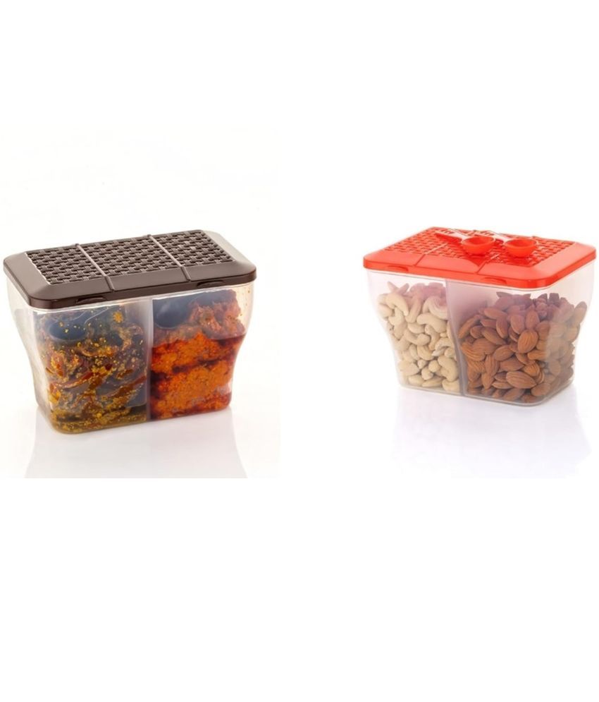     			Analog Kitchenware Dal/Masala/Vegetable Plastic Multicolor Pickle Container ( Set of 2 )