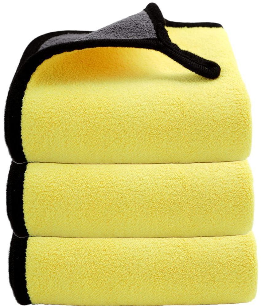     			Auto Hub Yellow 800 GSM Microfiber Cloth For Automobile ( Pack of 3 )