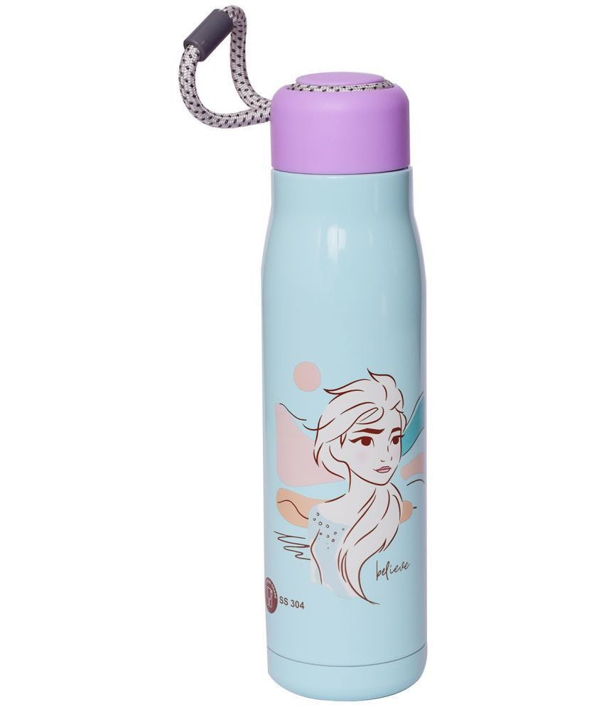     			Gluman - Disney Frozen Strappy 600 DW Sky Blue School Water Bottle 600 mL ( Set of 1 )