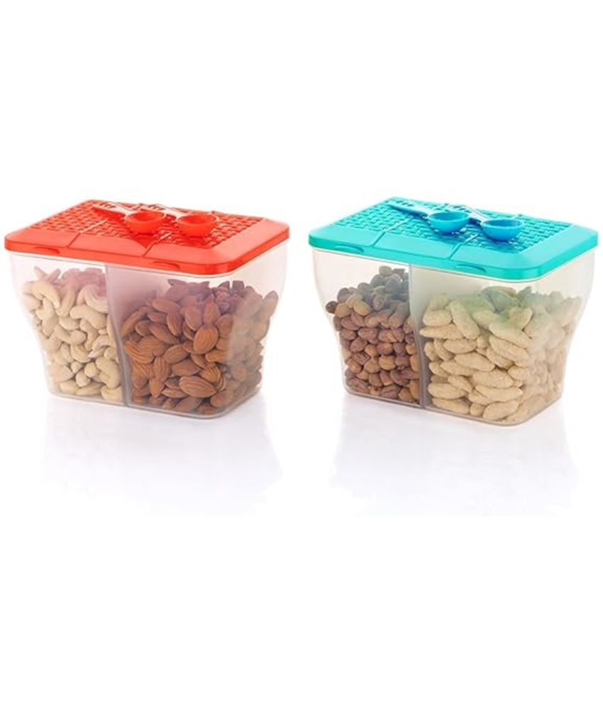     			HOMETALES Dal/Masala/Vegetable Plastic Multicolor Multi-Purpose Container ( Set of 2 )