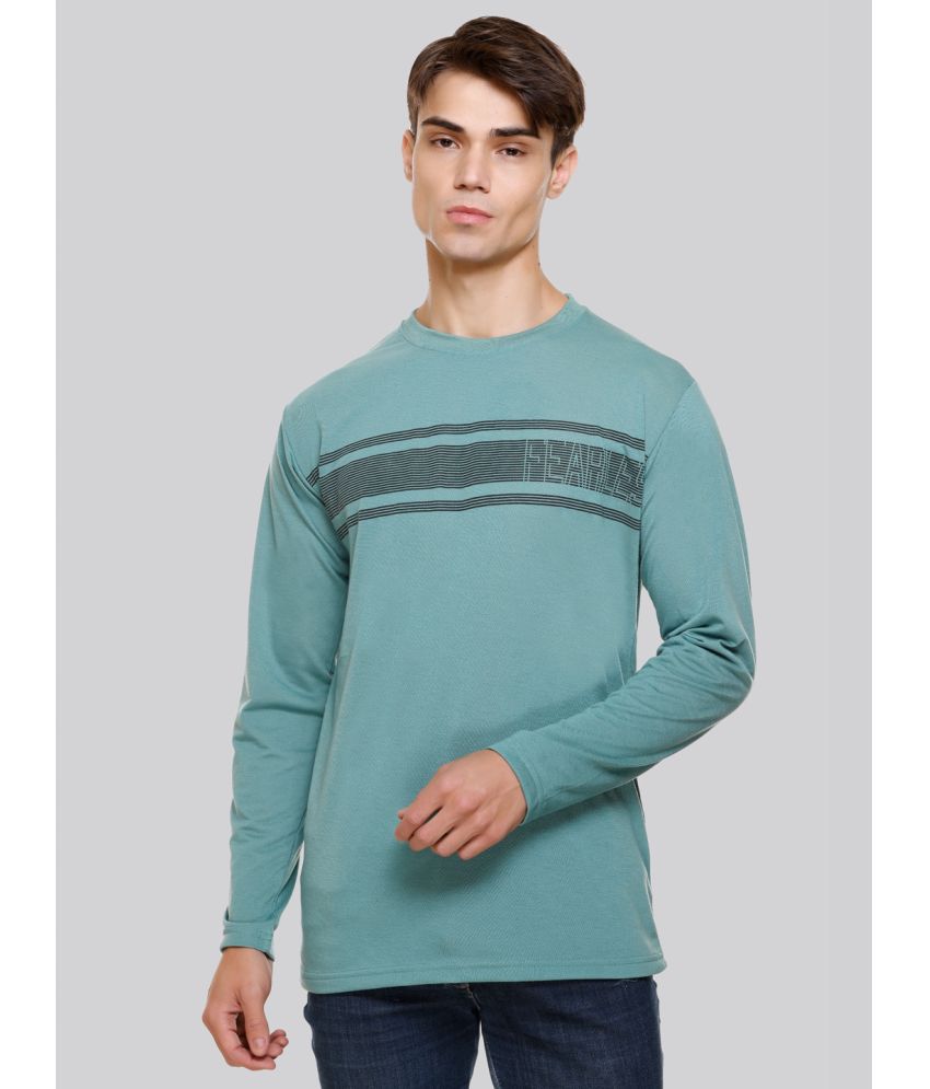     			HVBK Cotton Blend Regular Fit Printed Full Sleeves Men's T-Shirt - Green ( Pack of 1 )