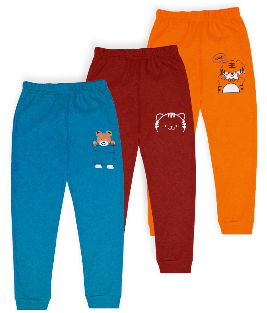     			J&JP Multicolor Cotton Blend Boys Trackpant ( Pack of 3 )