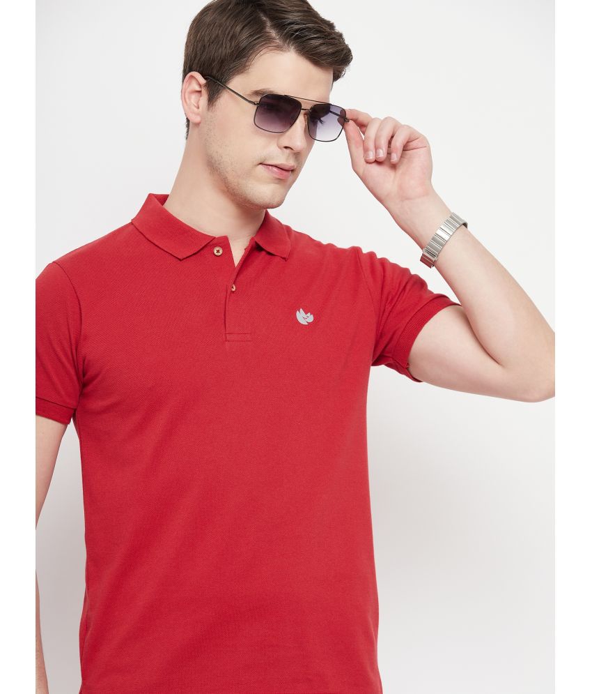     			NUEARTH Cotton Blend Regular Fit Solid Half Sleeves Men's Polo T Shirt - Red ( Pack of 1 )