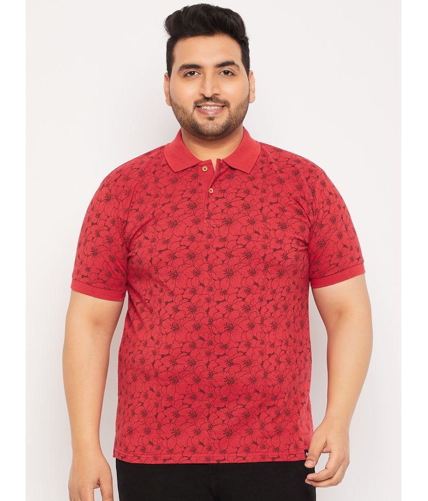     			NUEARTH Cotton Blend Regular Fit Printed Half Sleeves Men's Polo T Shirt - Red ( Pack of 1 )