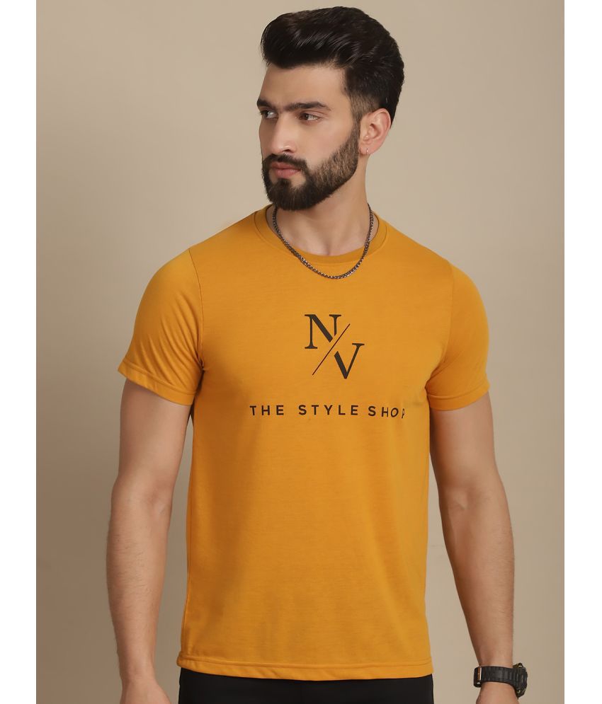     			NVI Cotton Blend Regular Fit Printed Half Sleeves Men's T-Shirt - Mustard ( Pack of 1 )