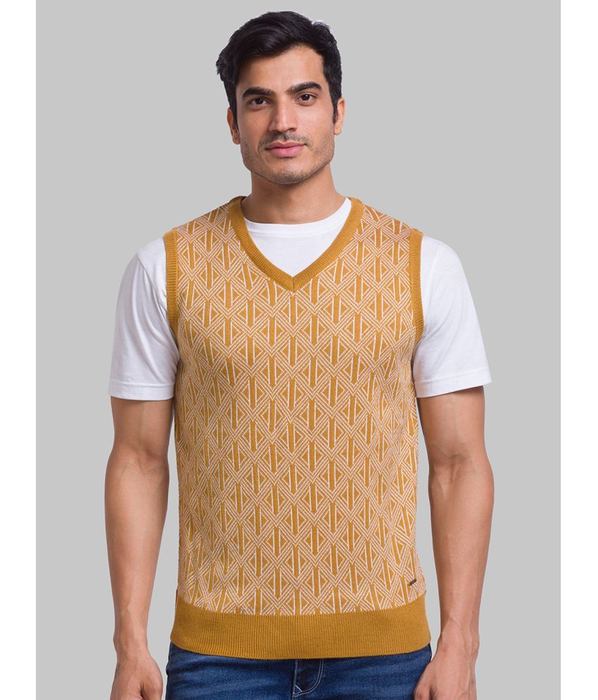     			Parx Acrylic V-Neck Men's Full Sleeves Pullover Sweater - Yellow ( Pack of 1 )