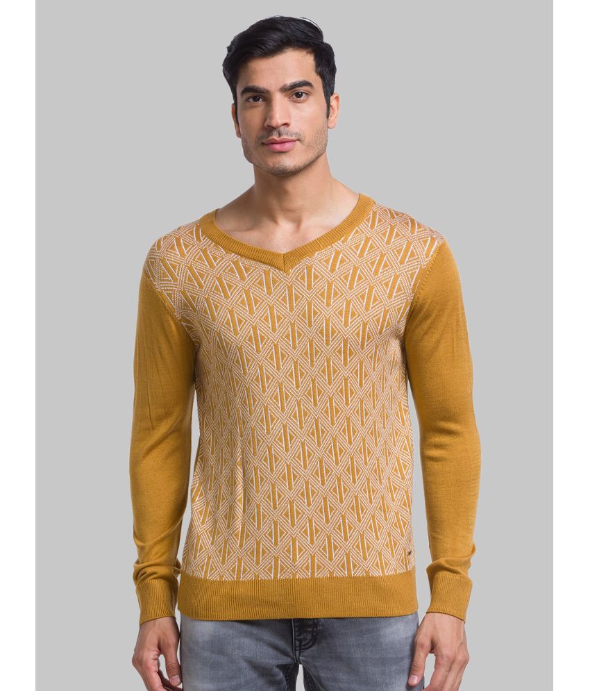     			Parx Acrylic V-Neck Men's Full Sleeves Pullover Sweater - Yellow ( Pack of 1 )