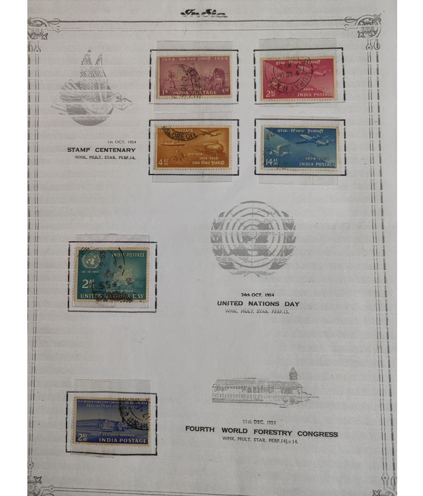     			Rare 3 Different Set of Stamps Stamp Centenary, United Nations Day, Fourth World Forestry Congress Total 6 Stamps