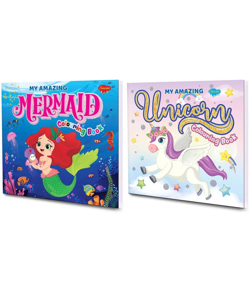     			Sawan Presents Set Of 2 My Amazing Colouring Books of Mermaid & Unicorn
