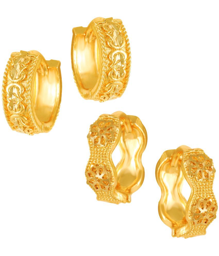     			VIVASTRI Gold Clip-Ons Earrings ( Pack of 2 )