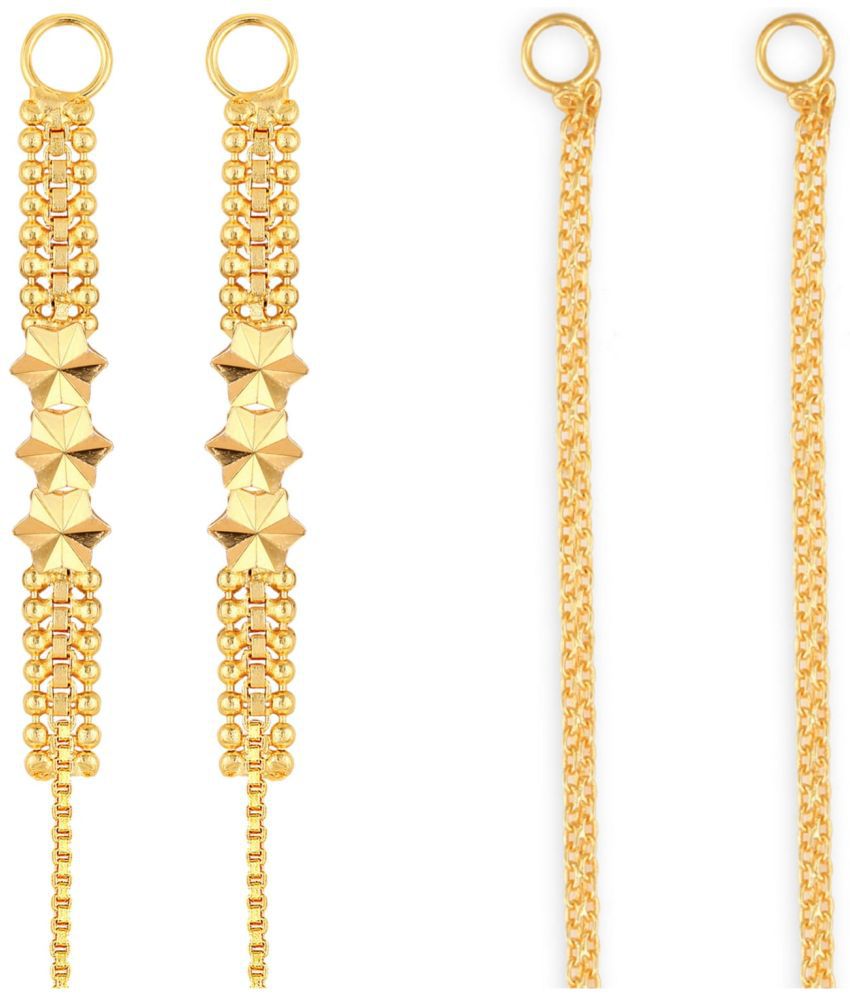     			VIVASTRI Golden Ear Chain Earrings ( Pack of 2 )