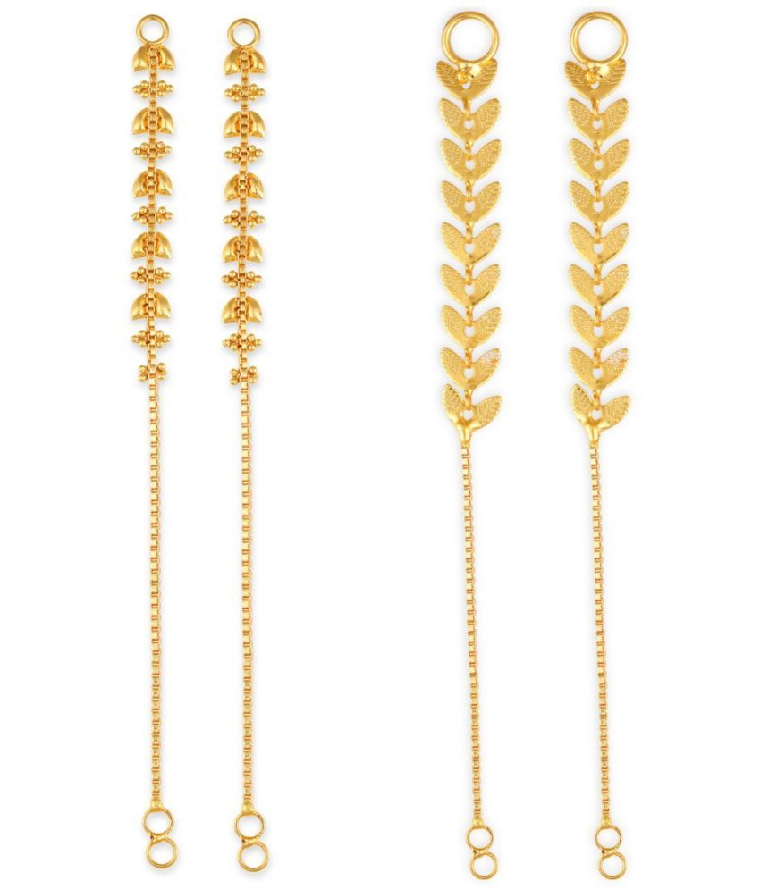     			VIVASTRI Golden Hoops Earrings ( Pack of 2 )