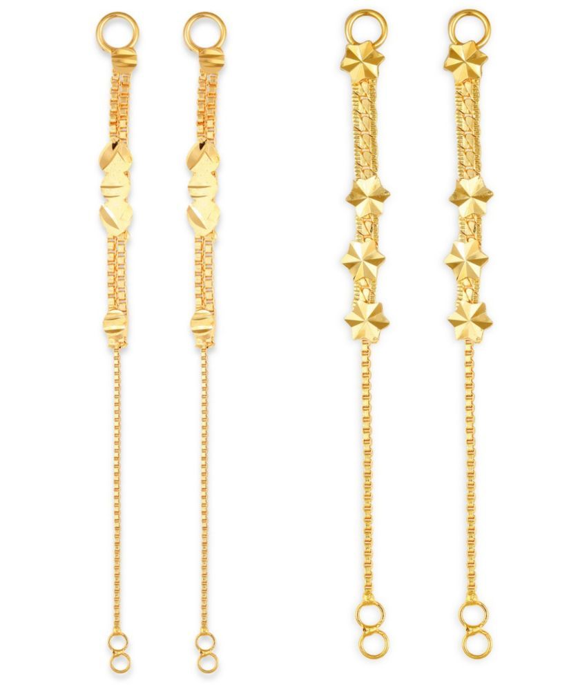     			VIVASTRI Golden Hoops Earrings ( Pack of 2 )