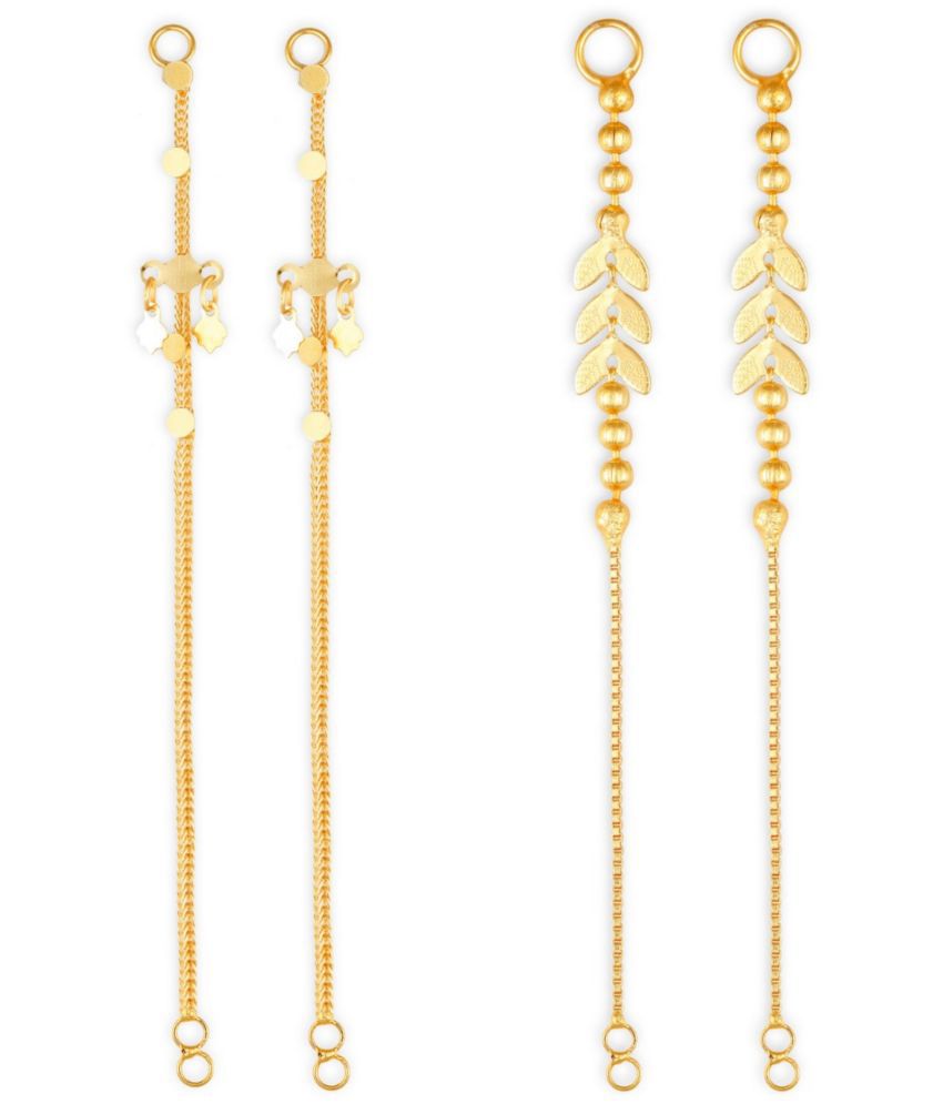     			VIVASTRI Golden Hoops Earrings ( Pack of 2 )