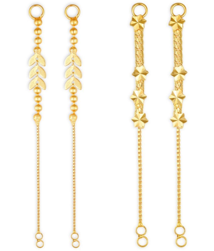     			VIVASTRI Golden Hoops Earrings ( Pack of 2 )