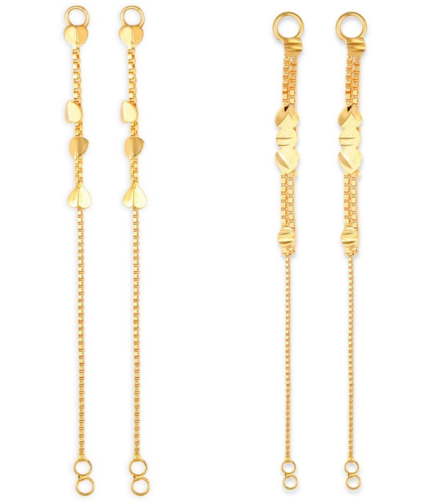     			VIVASTRI Golden Hoops Earrings ( Pack of 2 )