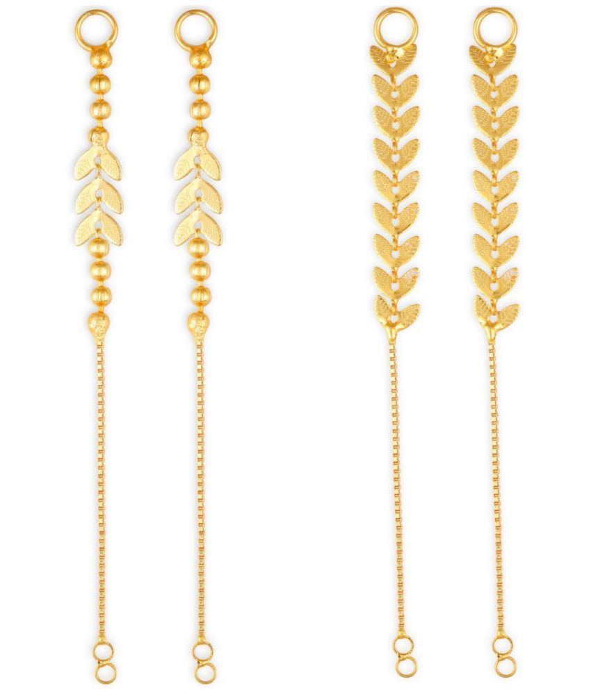     			VIVASTRI Golden Hoops Earrings ( Pack of 2 )