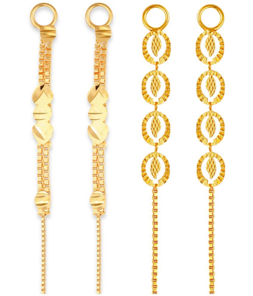     			VIVASTRI Golden Hoops Earrings ( Pack of 2 )