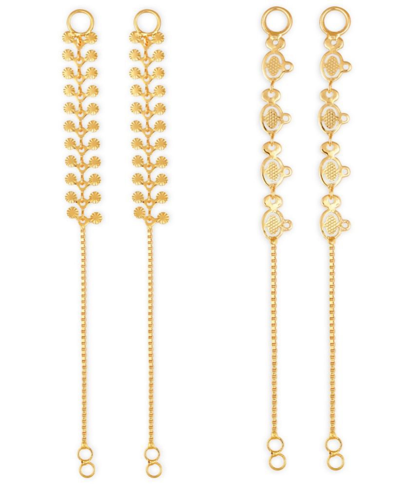     			VIVASTRI Golden Hoops Earrings ( Pack of 2 )
