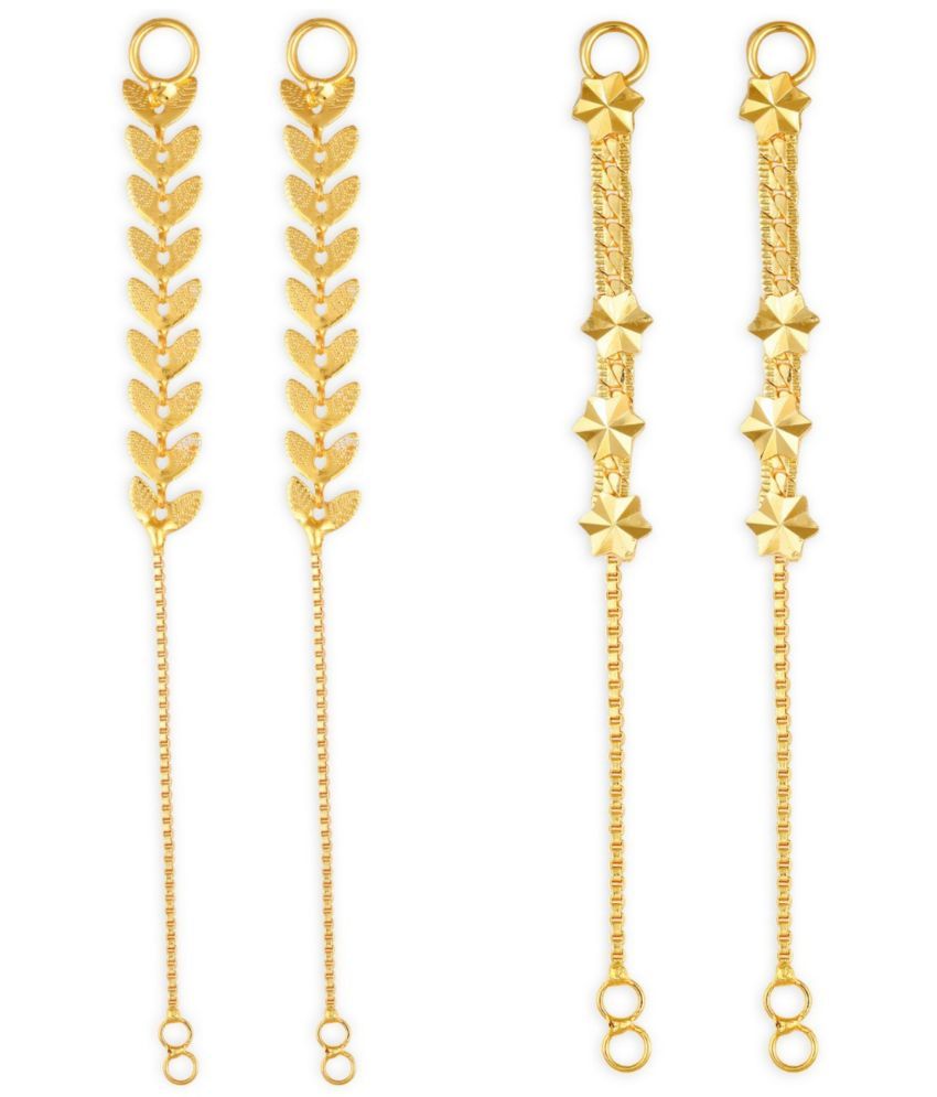     			VIVASTRI Golden Hoops Earrings ( Pack of 2 )