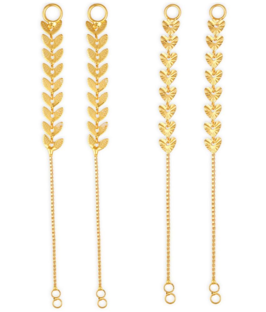     			VIVASTRI Golden Hoops Earrings ( Pack of 2 )