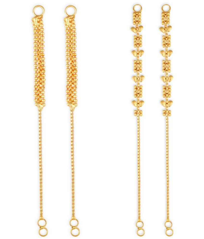     			VIVASTRI Golden Hoops Earrings ( Pack of 2 )