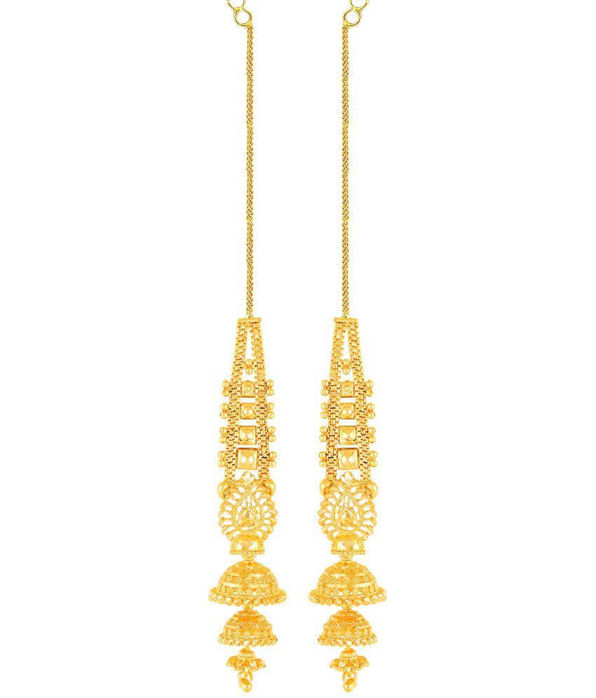     			VIVASTRI Golden Jhumki Earrings ( Pack of 1 )