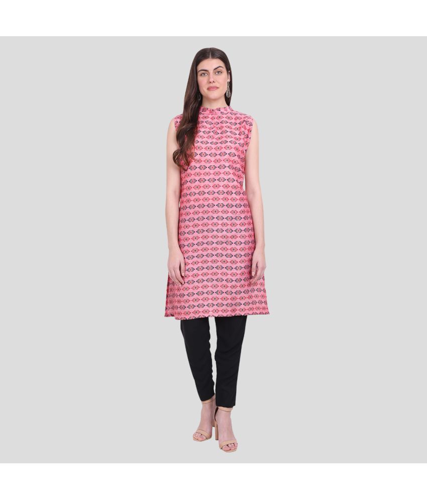     			AKTIF Rayon Printed Straight Women's Kurti - Pink ( Pack of 1 )