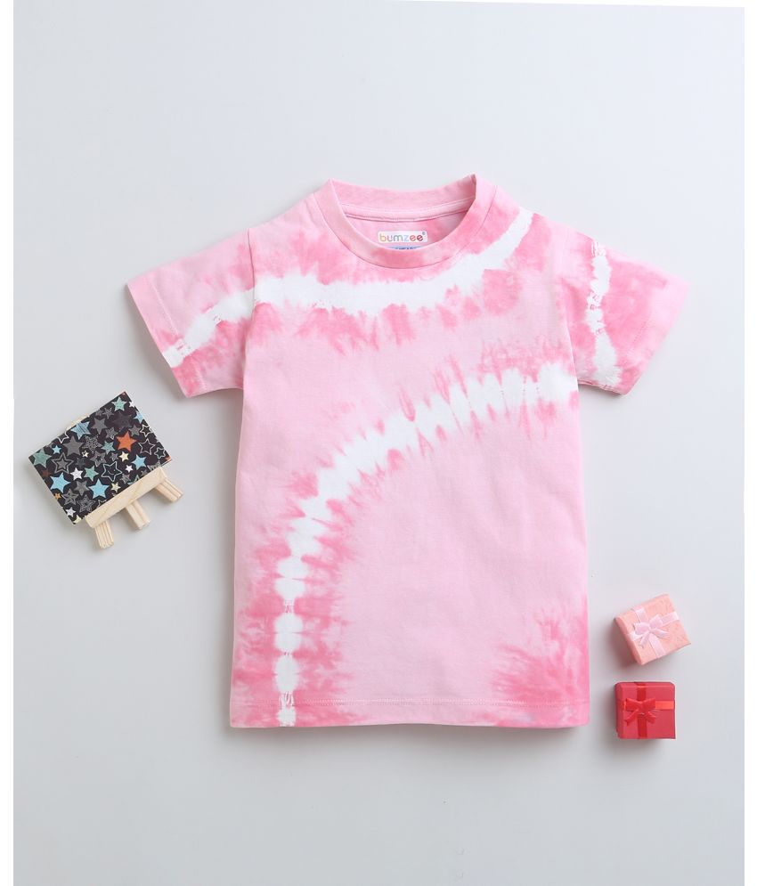     			BUMZEE Pink 100% Cotton Girls T-Shirt ( Pack of 1 )