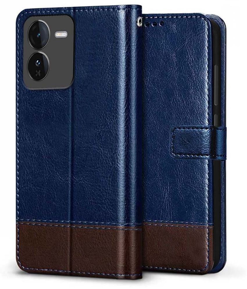     			Fashionury Blue Flip Cover Leather Compatible For iQOO Z9 5G ( Pack of 1 )