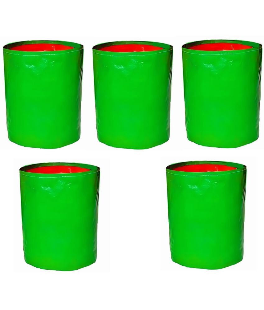     			Grosva Green Plastic Planting Bags ( Pack of 5 )