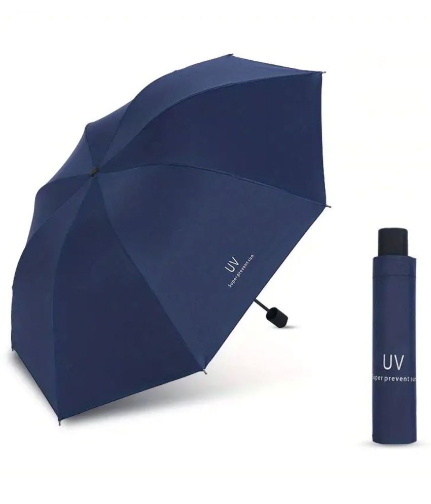     			Infispace Manual Umbrella For  Boys & Girls, UV-Rays Safe 23 Inch Large Size 3-Fold Umbrella,Navy Color Umberallas For Sun & Rain