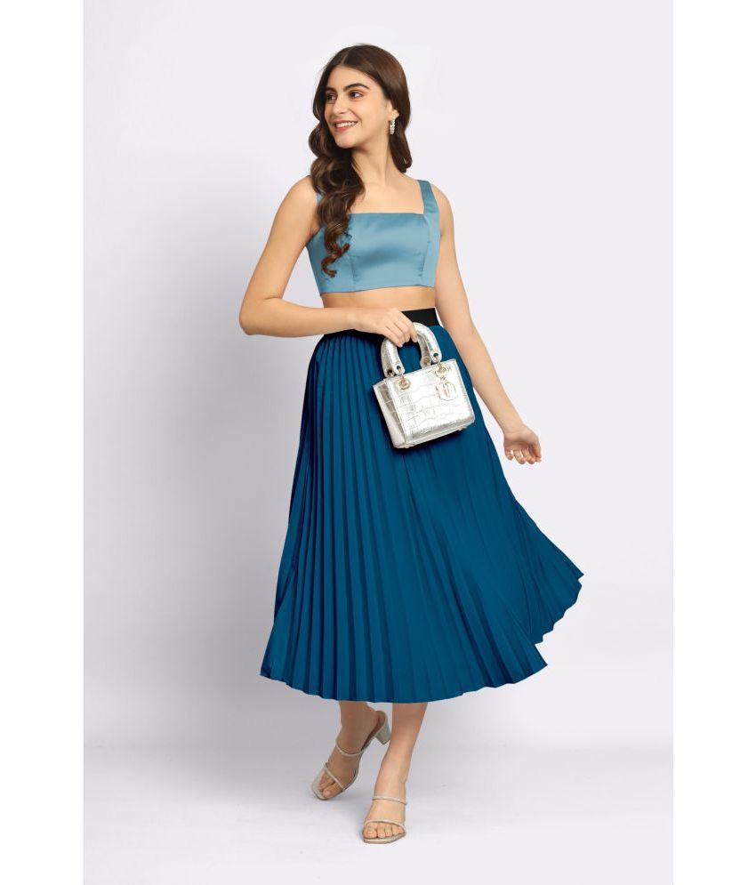     			RAIYANI FASHION Blue Polyester Women's Flared Skirt ( Pack of 1 )