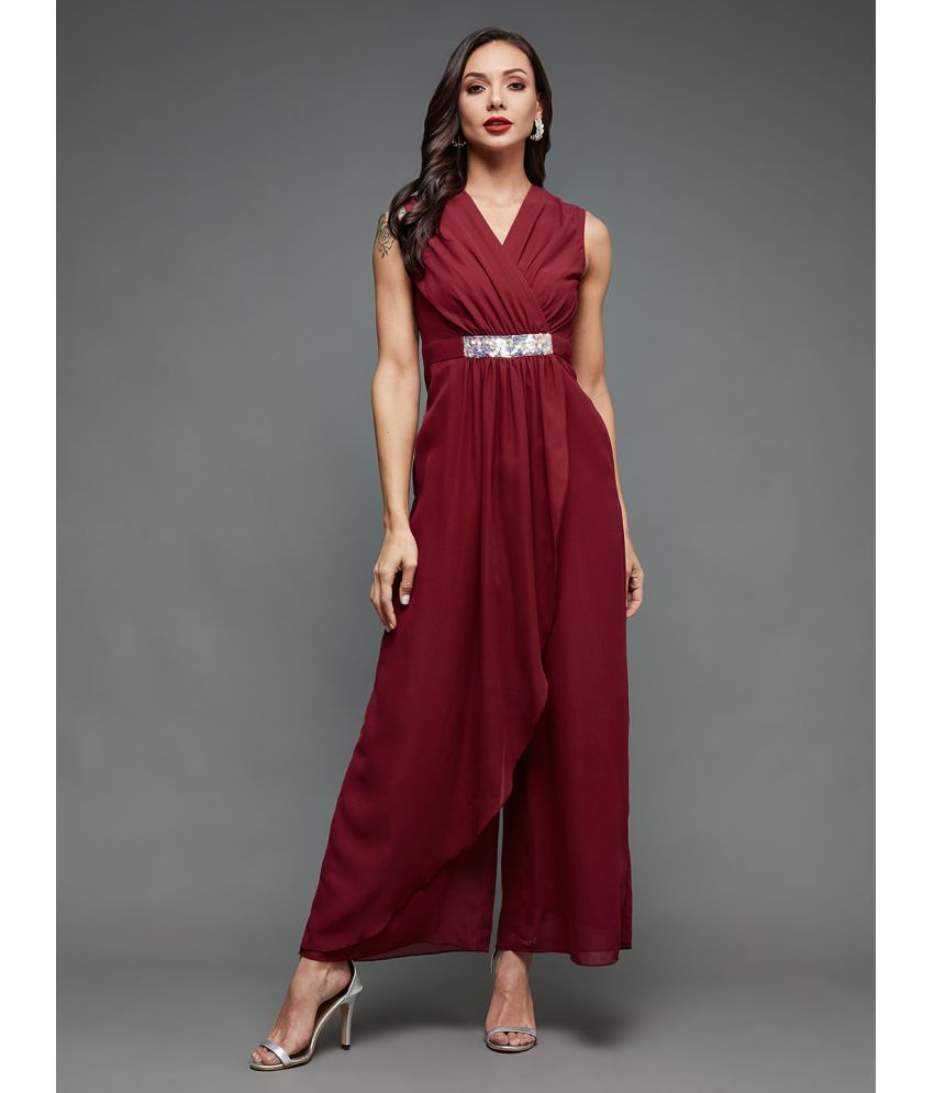     			Miss Chase Maroon Georgette Regular Fit Women's Jumpsuit ( Pack of 1 )