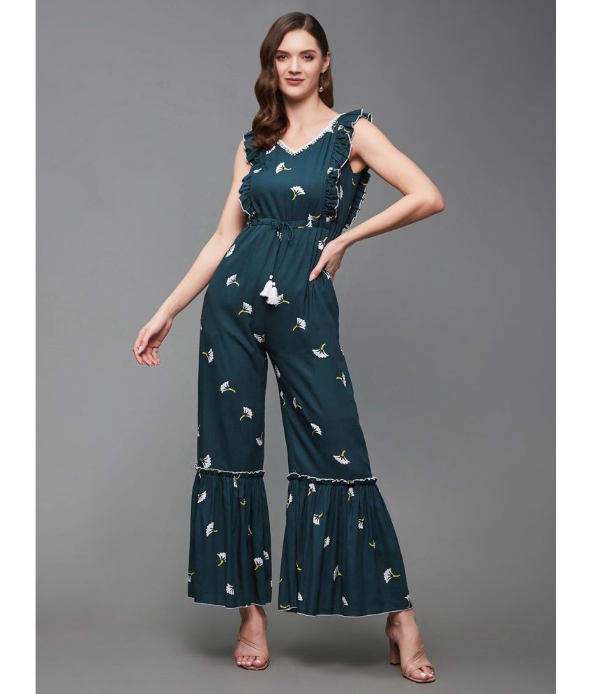     			Miss Chase Teal Rayon Regular Fit Women's Jumpsuit ( Pack of 1 )