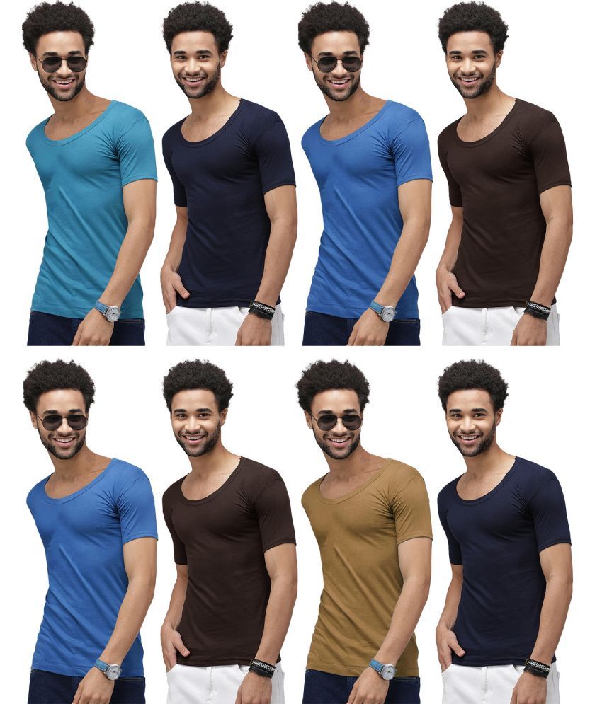     			SPORTO Multicolor Cotton Men's Vest ( Pack of 8 )