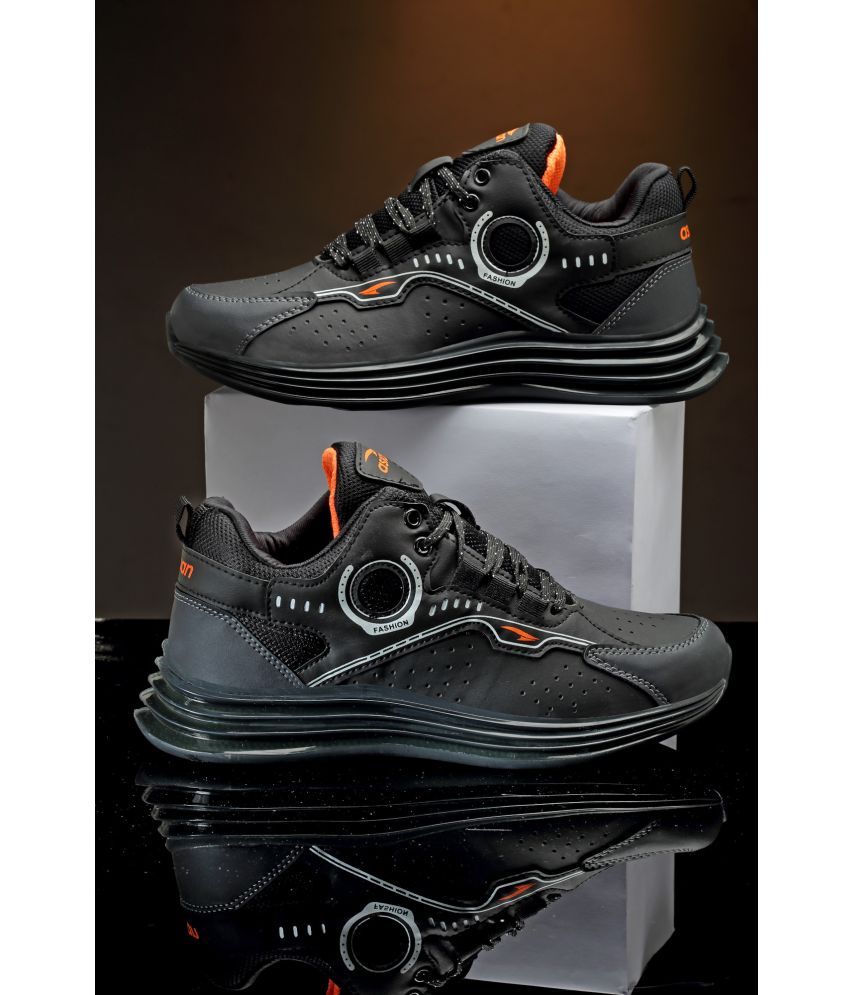     			ASIAN UNICORN-04 Black Men's Sports Running Shoes