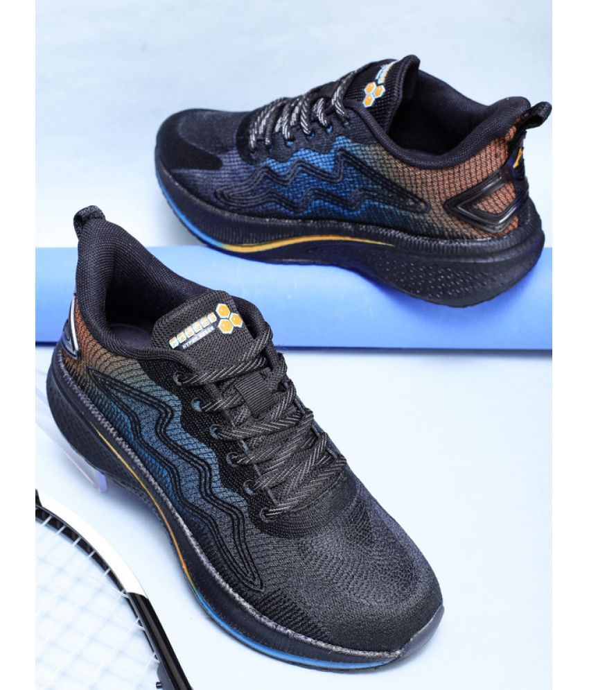     			Abros STACK Black Men's Sports Running Shoes