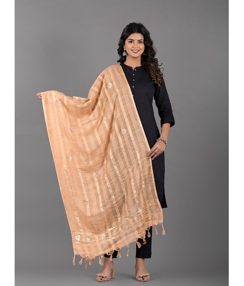     			Apratim Beige Cotton Women's Dupatta - ( Pack of 1 )